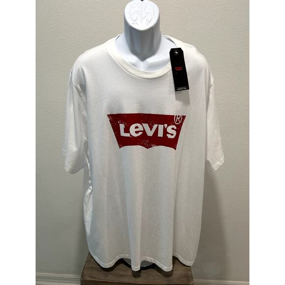 Levis Mens Graphic Standard T-shirt Top White 4XL Short Sleeve Original Style - Picture 1 of 6